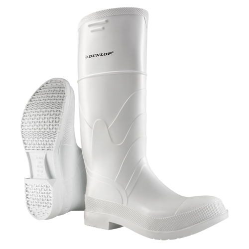Bottes blanches, PVC, Embout Acier, Pointure 6, Semelle R&eacute;sistant aux perforations Infinity Industrial Services Inc.