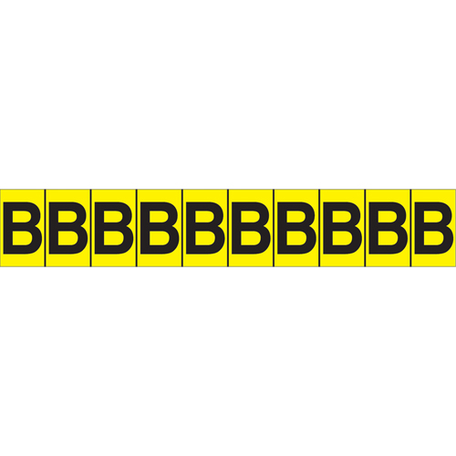 Individual Adhesive Letter Markers, B, 1" H, Black on Yellow Infinity Industrial Services Inc.