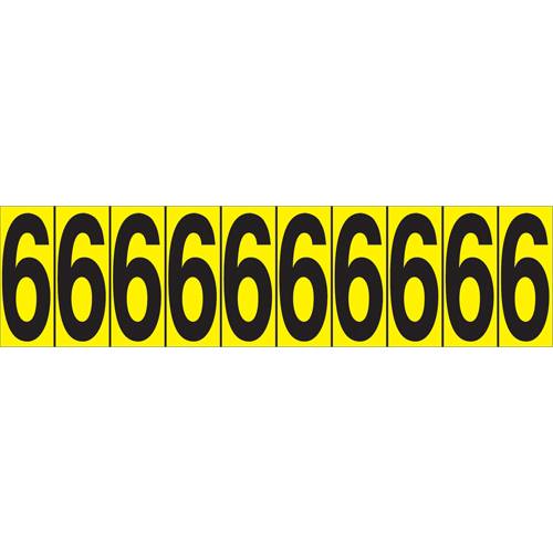 Individual Adhesive Number Markers, 6, 1-15/16" H, Black on Yellow Infinity Industrial Services Inc.