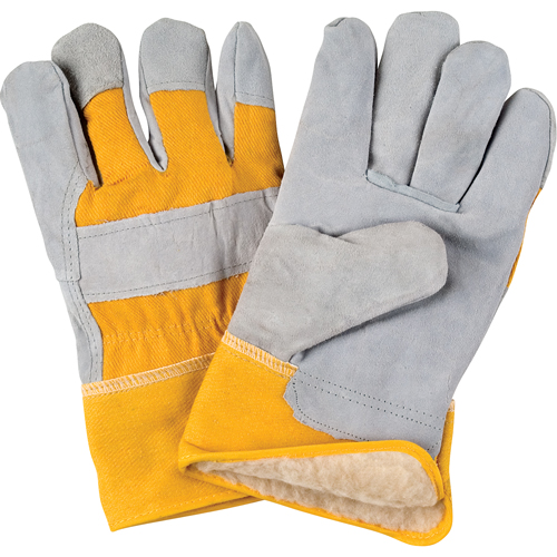 Gants d'ajusteur doubl&eacute;s pour l'hiver, Grand, Paume en Cuir de vache refendu, Doublure en Boa Infinity Industrial Services Inc.