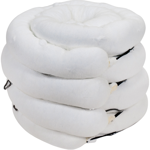Barrage absorbant de premi&egrave;re qualit&eacute;, Huile seulement, 10' lo x 5" la, Absorption 35 gal., 4 /pqt Infinity Industrial Services Inc.
