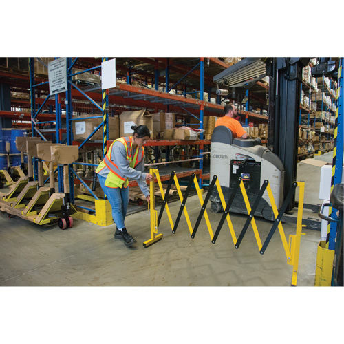 Expandable Barrier, 37" H x 11' L, Black/Yellow Infinity Industrial Services Inc.