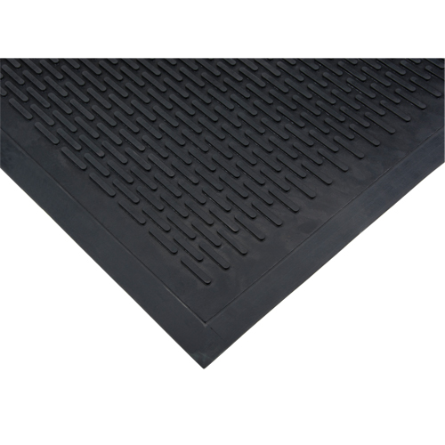 Low-Profile Matting, Rubber, Scraper Type, Solid Pattern, 3' x 5', Black Infinity Industrial Services Inc.