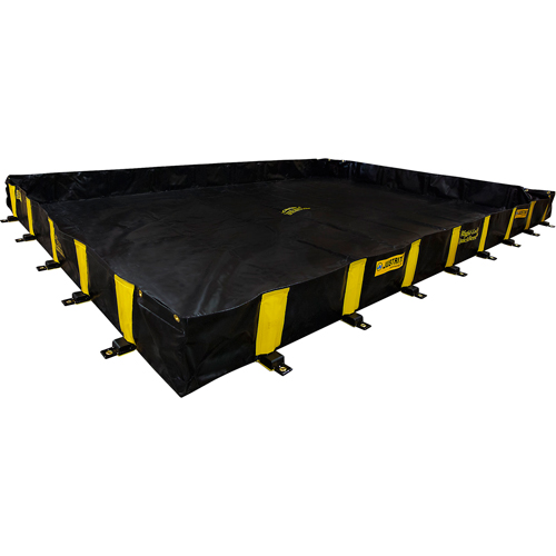 Bermes Rigid-Lock QuickBerm, Capacit&eacute; 2390 gal. US, 16' la x 20' lo x 12" h, Paroi &agrave; piquets Infinity Industrial Services Inc.