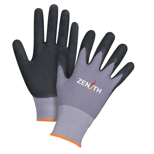 Gants ZX-1 de premi&egrave;re qualit&eacute; compatibles avec les &eacute;crans tactiles, 7/Petit, R&ecirc;vetement Nitrile/Mousse de nitrile, Calibre 15, Enveloppe en Nylon Infinity Industrial Services Inc.