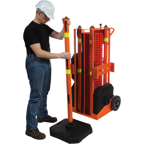 Zone de s&eacute;curit&eacute; portative , 100' lo, Acier, Orange Infinity Industrial Services Inc.