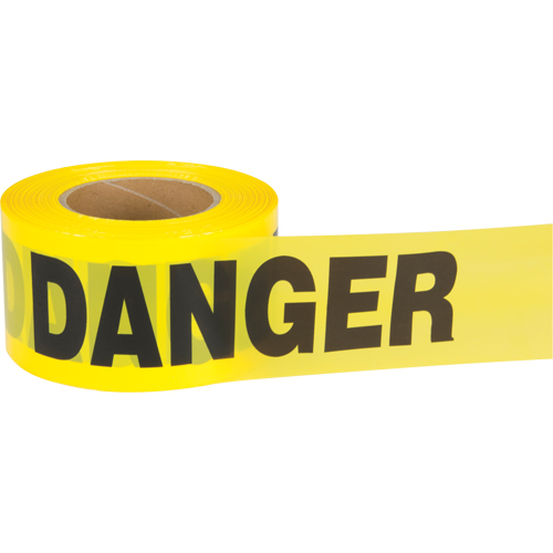 Ruban pour barricade Danger, Bilingue, 3" la x 1000' lo, 1,5 mil, Noir sur jaune Infinity Industrial Services Inc.