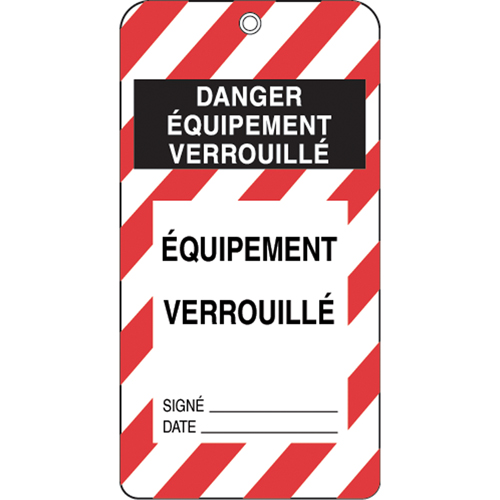 &eacute;tiquettes de verrouillage, Plastique, 3" la x 5-3/4" h, Français Infinity Industrial Services Inc.