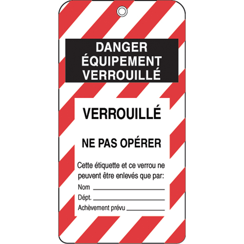 Lockout Tags, Plastic, 3" W x 5-3/4" H, French Infinity Industrial Services Inc.