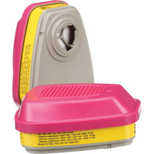 Cartouches pour respirateur s&eacute;rie 6000, Cartouche gaz/vapeur, Vapeurs organiques/Gaz acides/P100 Infinity Industrial Services Inc.