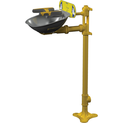 Postes de douche oculaire/faciale Halo, Installation Socle, Bol Acier inoxydable Infinity Industrial Services Inc.