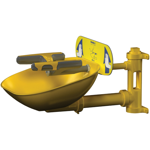 Postes de douche oculaire/faciale Halo, Installation Montage mural, Bol Plastique Infinity Industrial Services Inc.