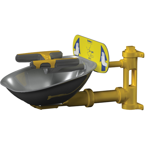 Postes de douche oculaire/faciale Halo, Installation Montage mural, Bol Acier inoxydable Infinity Industrial Services Inc.