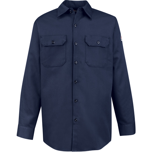 Flame-Resistant Work Shirts, Small, Navy Blue Infinity Industrial Services Inc.
