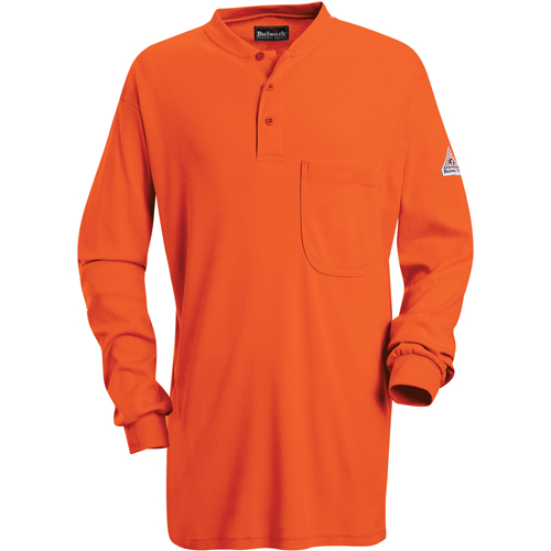 Chemises Henley sans &eacute;tiquette &agrave; manches longues r&eacute;sistantes aux flammes, Petit, Orange Infinity Industrial Services Inc.