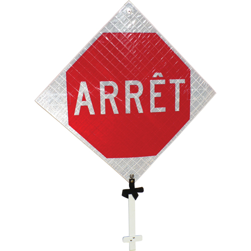 Enseigne sur poteau  Arr&ecirc;t , 24" x 24", Aluminium, Français Infinity Industrial Services Inc.