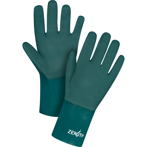 Double Dipped Green Gloves, 12" L, PVC, Cotton Jersey Inner Lining, 70-mil Infinity Industrial Services Inc.