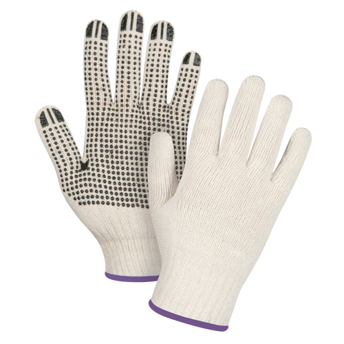 Gants l&eacute;gers tricot&eacute;s &agrave; pois, Poly/coton, Un c&ocirc;t&eacute;, Calibre 7, T-petit Infinity Industrial Services Inc.