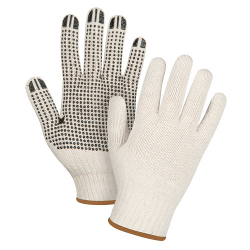 Gants l&eacute;gers tricot&eacute;s &agrave; pois, Poly/coton, Un c&ocirc;t&eacute;, Calibre 7, Grand Infinity Industrial Services Inc.