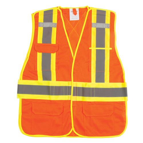 Veste d'arpenteur r&eacute;sistante aux flammes, Orange haute visibilit&eacute;, 2T-Grand, Polyester Infinity Industrial Services Inc.