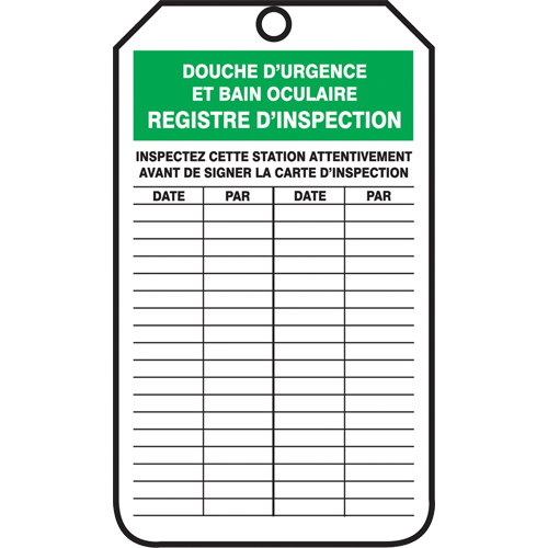 Inspection Tags, Cardstock, 3-1/8" W x 5-7/8" H, French Infinity Industrial Services Inc.