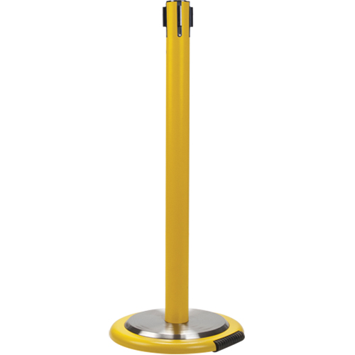 Poteau r&eacute;cepteur pour barri&egrave;res sur pieds pour le contr&ocirc;le des foules avec roues, Hauteur de 35", Jaune Infinity Industrial Services Inc.