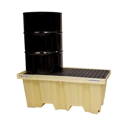 Nestable 2-Drum Poly-Spillpallet Without Drain, 66 US gal. Spill Capacity, 51" x 26" x 21" Infinity Industrial Services Inc.