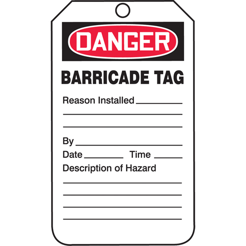 Safety Tags, Plastic, 3-3/8" W x 5-3/4" H, English Infinity Industrial Services Inc.