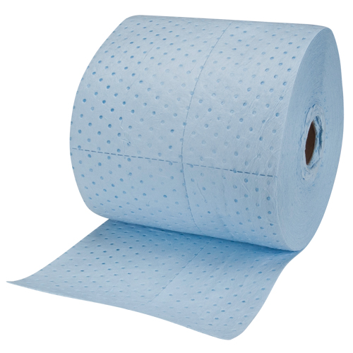 Rouleaux absorbants li&eacute;s bleus de premi&egrave;re qualit&eacute;, L&eacute;ger, 150' lo x 15" la, Absorption 20 gal. Infinity Industrial Services Inc.