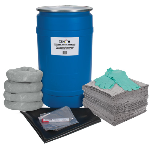 Shop Spill Kit, Universal, Drum, 30 US gal. Absorbancy Infinity Industrial Services Inc.
