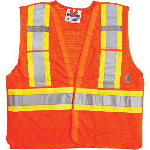Vestes de s&eacute;curit&eacute; pour la circulation, Orange haute visibilit&eacute;, Grand/T-Grand, Polyester Infinity Industrial Services Inc.