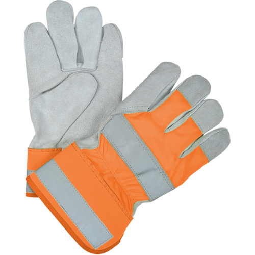 Gants d'ajusteur haute visibilit&eacute; de premi&egrave;re qualit&eacute;, Grand, Paume en Cuir de vache refendu, Doublure en Coton Infinity Industrial Services Inc.