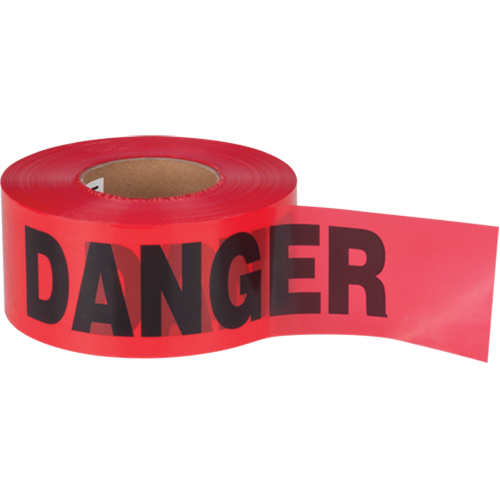 "Danger" Barricade Tape, Bilingual, 3" W x 1000' L, 1.5 mils, Black on Red Infinity Industrial Services Inc.