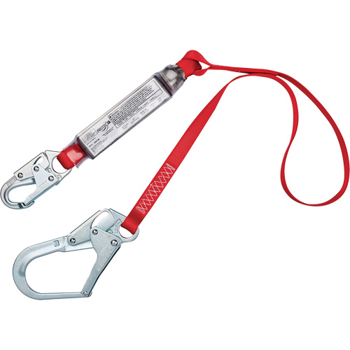 Shock-Absorbing Lanyard, 4', Snap Hook Center, Rebar Hook Leg Ends, Polyester Infinity Industrial Services Inc.