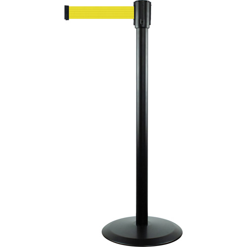 Montant pour barri&egrave;re Slimline TensaBarrier, Acier, 38" h, Ruban Jaune, Longueur du ruban 7,5' Infinity Industrial Services Inc.