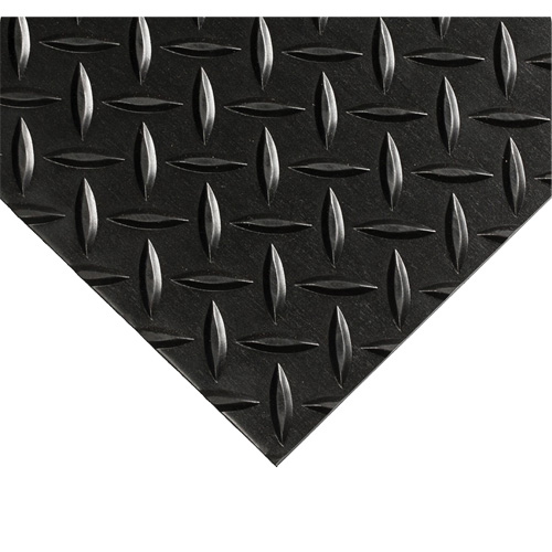 Diamond-Plate Switchboard Matting No.701, 3' W x 5' L, 1/4" Thickness, Black, PVC Infinity Industrial Services Inc.