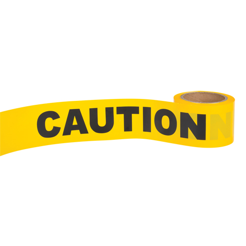 "Caution" Barricade Tape, English, 3" W x 300' L, 1.5 mils, Black on Yellow Infinity Industrial Services Inc.