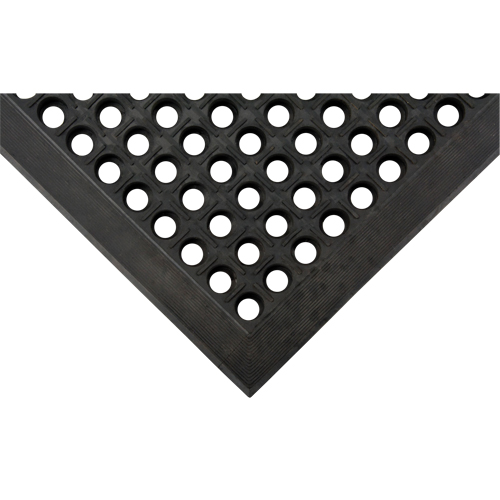 Tapis antifatigue, &agrave; fentes, 3' x 5' x 7/8", Noir, Caoutchouc naturel Infinity Industrial Services Inc.