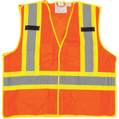 Veste de s&eacute;curit&eacute; d&eacute;tachable en cinq points de premi&egrave;re qualit&eacute;, Orange haute visibilit&eacute;, Grand/T-Grand, Polyester Infinity Industrial Services Inc.