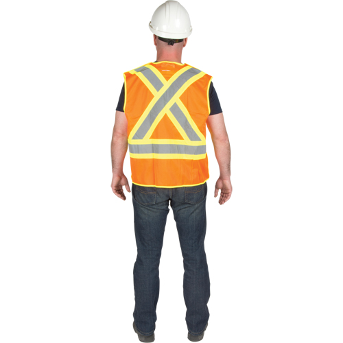Veste de s&eacute;curit&eacute; d&eacute;tachable en cinq points de premi&egrave;re qualit&eacute;, Orange haute visibilit&eacute;, Grand/T-Grand, Polyester Infinity Industrial Services Inc.