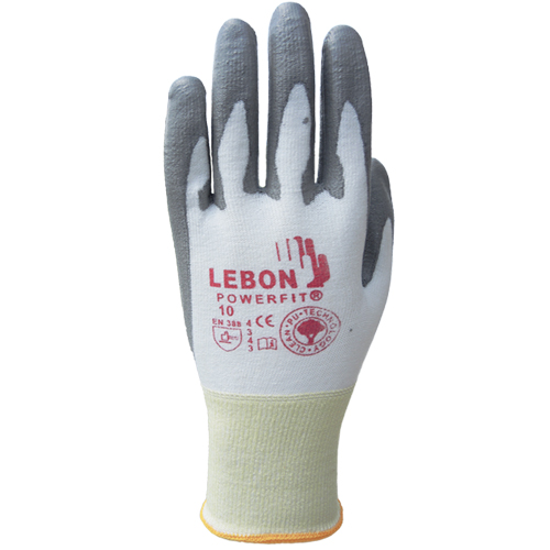 Gants r&eacute;sistants &agrave; la coupe PowerFit Lebon, Taille Grand/10, Calibre 13, Rev&ecirc;tement Polyur&eacute;thane, Enveloppe en Poly&eacute;thyl&egrave;ne, ASTM ANSI niveau A2/EN 388 niveau B Infinity Industrial Services Inc.