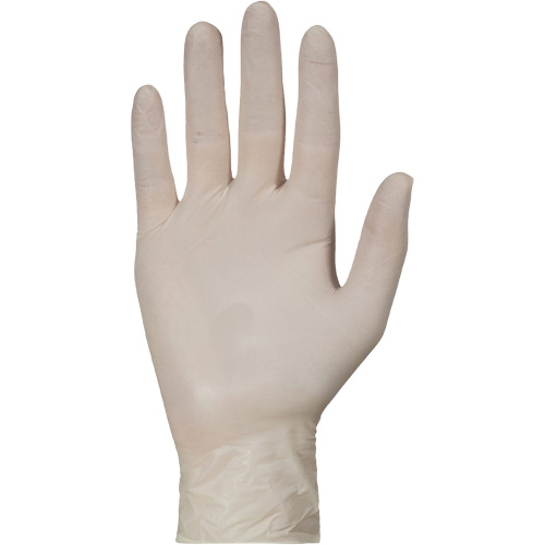 Gants jetables de calibre examen m&eacute;dical KeepKleen, Grand, Latex, 5 mils, Sans poudre, Blanc, Classe 2 Infinity Industrial Services Inc.