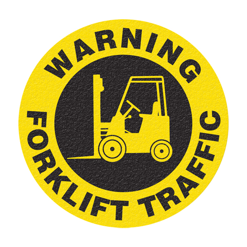"Warning Forklift Traffic" Floor Sign, Adhesive, English with Pictogram Infinity Industrial Services Inc.