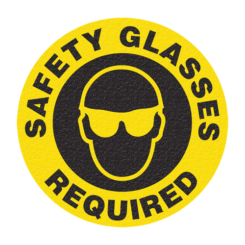 Panneau de signalisation au sol  Safety Glasses , Adh&eacute;sif, Anglais avec pictogramme Infinity Industrial Services Inc.