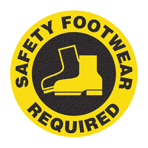 "Safety Footwear" Floor Sign, Adhesive, English with Pictogram Infinity Industrial Services Inc.