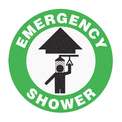 "Emergency Shower" Floor Sign, Adhesive, English with Pictogram Infinity Industrial Services Inc.