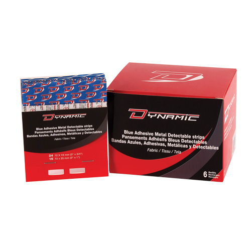 Recharge de bandages adh&eacute;sifs bleus pour distributeur Dynamic, Jointures, 3", Tissu d&eacute;tectable, Non st&eacute;rile Infinity Industrial Services Inc.