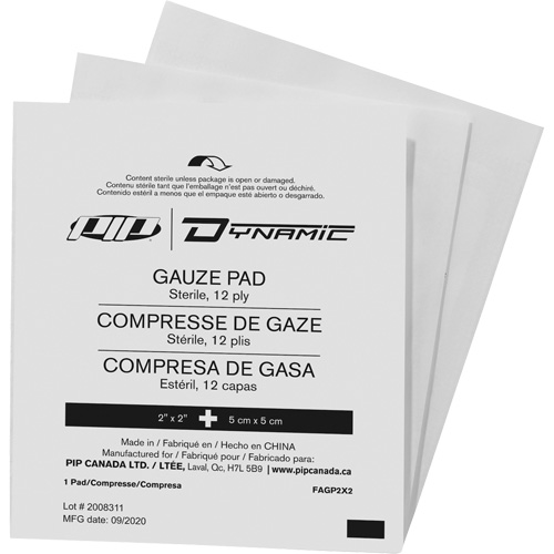 Gaze Dynamic, Tampon, 2" lo x 2" la, St&eacute;rile, Dispositif m&eacute;dical Classe 1 Infinity Industrial Services Inc.