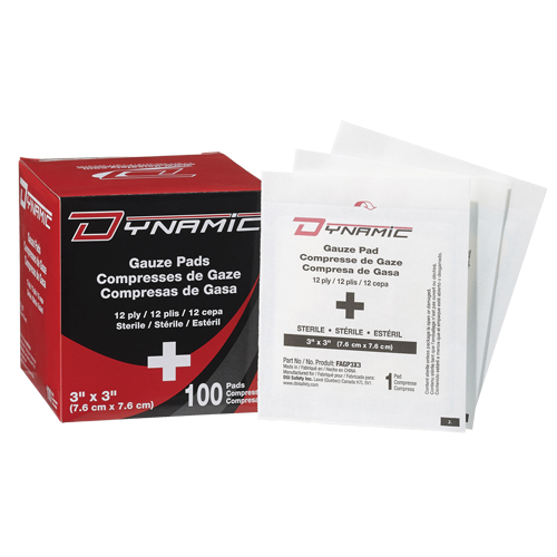 Gaze Dynamic, Tampon, 3" lo x 3" la, St&eacute;rile, Dispositif m&eacute;dical Classe 1 Infinity Industrial Services Inc.