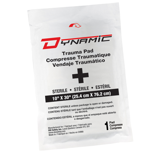 Pansement de trauma Dynamic, Tampon, 10" lo x 30" la, St&eacute;rile, Dispositif m&eacute;dical Classe 1 Infinity Industrial Services Inc.